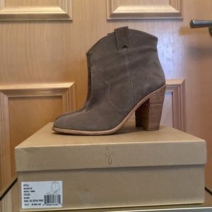 Joie Monte Western Boot in Brown Suede Bark Size 37.5 / 7.5 in Org Box